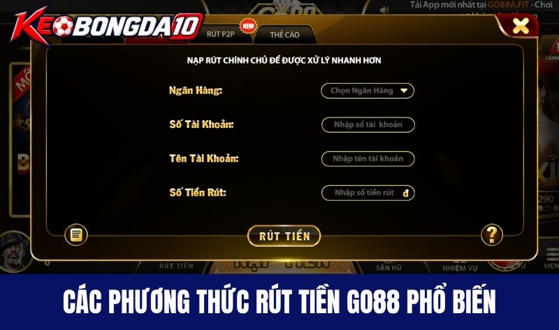 Quy trình nạp rút Go88 minh bạch
