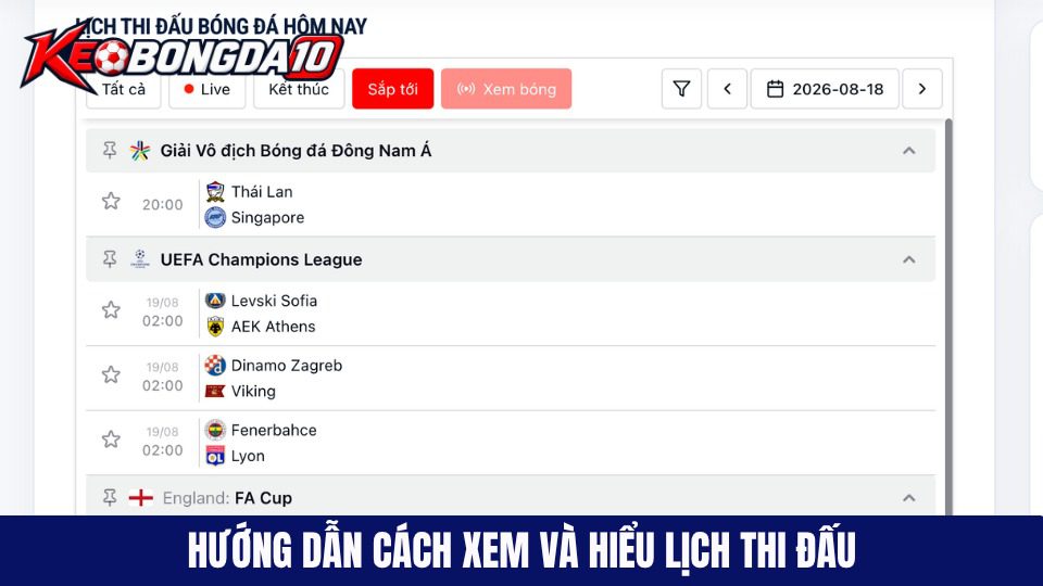 huong dan cach xem va hieu lich thi dau 1 Hướng dẫn cách xem và hiểu các thuật ngữ trên lịch thi đấu
